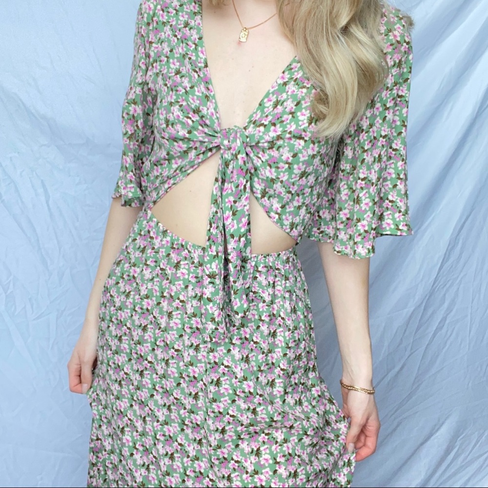 Tie front maxi dress